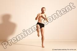 Underwear Martial art Man White Moving poses Slim Short Blond Dynamic poses Academic